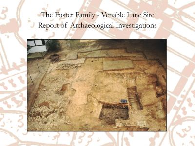 Foster Family Venable Lane Site Archaeology Report